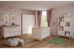 Stiene von Paidi - Kleiderschrank 3T1S cashmere-beige - Eiche massiv