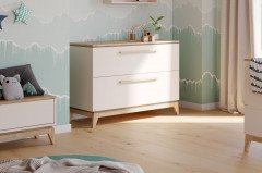 Stiene von Paidi - Kleiderschrank 3T1S cashmere-beige - Eiche massiv