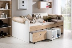 Fionn von Paidi - Jugendzimmer weiß Eiche bordeaux Nachbildung