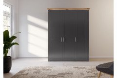 York von set one by Musterring - Landhaus-Kleiderschrank 4-türig mit Spiegel