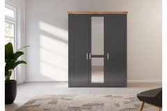 York von set one by Musterring - Landhaus-Kleiderschrank 4-türig mit Spiegel