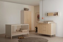 Jonte von Paidi - Nachtkonsole cashmere-beige - Stripy-Light-Oak