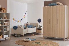Jonte von Paidi - Nachtkonsole cashmere-beige - Stripy-Light-Oak