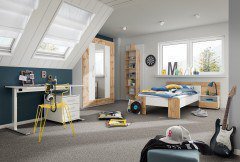 cadre von Röhr-Bush - ausziehbares Bettsofa weiß - Votan Eiche