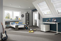 cadre von Röhr-Bush - ausziehbares Bettsofa weiß - Votan Eiche