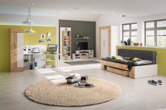 cadre von Röhr-Bush - ausziehbares Bettsofa weiß - Votan Eiche