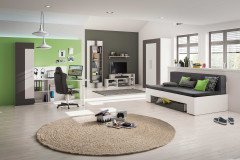 cadre von Röhr-Bush - ausziehbares Bettsofa weiß - Votan Eiche