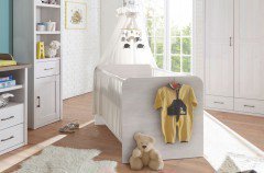 Luca von POL Power - Wandregal Pinie Nachbildung weiß/ trüffel ca. 100 cm breit