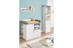 Luca von POL Power - Wandregal Pinie Nachbildung weiß/ trüffel ca. 100 cm breit