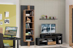 cadre.plus von Röhr-Bush - Medienelement anthrazit - Votan Eiche