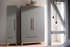 Sten von Paidi - Standregal schiefergrau - Eiche massiv