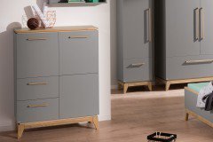 Sten von Paidi - Standregal schiefergrau - Eiche massiv