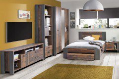 Clif von Forte - Bett 140 x 200 cm Old Wood Vintage