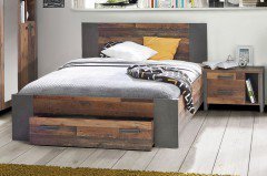 Clif von Forte - Bett 140 x 200 cm Old Wood Vintage