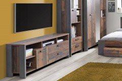 Clif von Forte - Bett 140 x 200 cm Old Wood Vintage