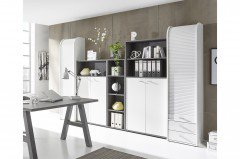 Mister Office von Mäusbacher - Rollcontainer Schwarzstahl & Asteiche