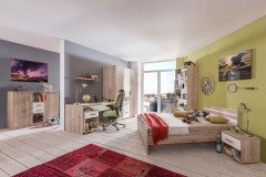 Cariba von Wimex - Bett San Remo Eiche/ weiß