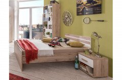 Cariba von Wimex - Bett San Remo Eiche/ weiß