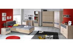 Yoop von Forte - 140er Jugendbett mit Kopfteilpolster