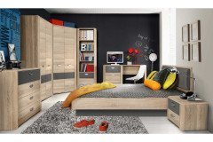 Yoop von Forte - 140er Jugendbett mit Kopfteilpolster