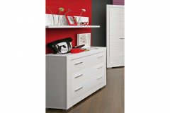 Snow von Forte - Jugendzimmer: Schrank 3-türig & 90er Bett