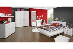 Snow von Forte - Jugendzimmer: Schrank 3-türig & 90er Bett