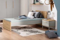 Benne von Paidi - Jugendbett kieselgrau - Eiche-Montana