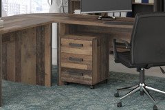 Clif von Forte - Schreibtisch mit Stauraum Old Wood Vintage - Beton