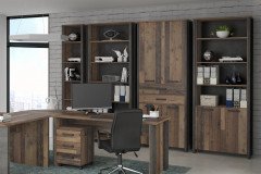 Clif von Forte - Schreibtisch mit Stauraum Old Wood Vintage - Beton