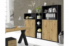 Mister Office von Mäusbacher - Rollcontainer Schwarzstahl & Asteiche