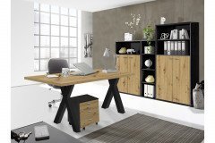 Mister Office von Mäusbacher - Rollcontainer Schwarzstahl & Asteiche