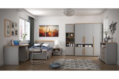 Surfinio von Forte - Jugendzimmer-Set hellgrau - Catania Eiche