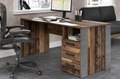 Clif von Forte - Schreibtisch mit Stauraum Old Wood Vintage - Beton