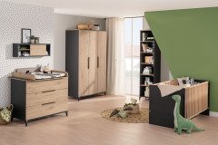 Tomke von Paidi - Jugendzimmer Eiche bordeaux - Naturschwarz