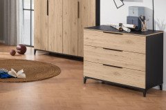 Tomke von Paidi - Jugendzimmer Eiche bordeaux - Naturschwarz