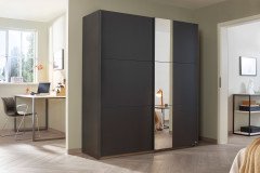 Slide-sleeping von Rauch Blue - Schrank Eiche - dunkelgrau - Spiegel