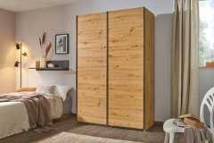 Slide-sleeping von Rauch Blue - Schrank Eiche - dunkelgrau - Spiegel