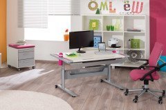 Tablo von Paidi - Kinder-Schreibtisch weiß - brombeer