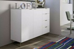 Kommode Typ 06 von JUTZLER - Schubladenkommode weiß - Glas bianco matt