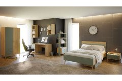 Whenua von Forte - Jugendzimmer-Set Mauvella-Oak - salbei-grün