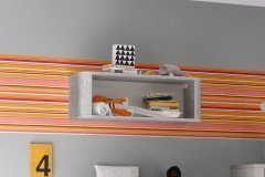 Frieda von Mäusbacher - Beistellschrank Vintage Wood grey - Lack weiß matt