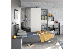 Boston-sleeping von Priess - Jugendzimmer-Wohnwand Artisan-weiß
