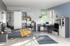 Boston-sleeping von Priess - Jugendzimmer-Wohnwand Artisan-weiß
