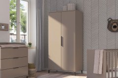 Nea von Transland® - Kinderzimmerschrank schmal 2-türig taupe