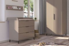 Nea von Transland® - Kinderzimmerschrank schmal 2-türig taupe