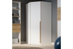 S-Room von Forte - Schrank-Klappbett vertikal 120x200 cm weiß - Catania Eiche