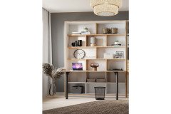 S-Room von Forte - Schrank-Klappbett vertikal 120x200 cm weiß - Catania Eiche