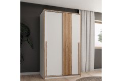 S-Room von Forte - Schrank-Klappbett vertikal 120x200 cm weiß - Catania Eiche