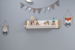 Beach von POL Power - Wandregal mit Ablageboden Kiefer weiß teilmassiv