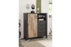 Dallas von POL Power - Jugendzimmer-Set Schrank & Bett graphit - Eiche